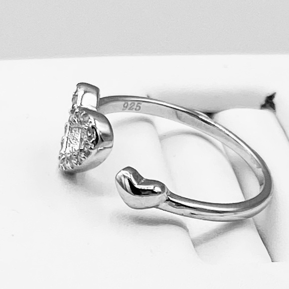 Sterling Silver Delicate CZ Heart Toe Ring, Silver Rings, Love Hearts Jewelry - Picture 13 of 13